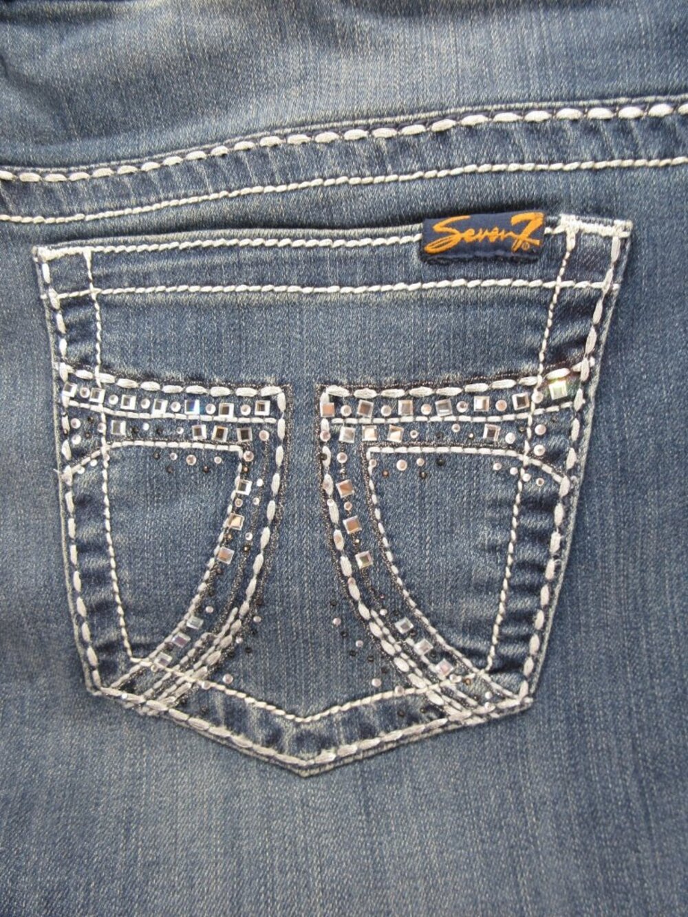 Seven7 Jeans 20 Plus Luxe Bootcut Embellished Rhinestone Denim Pants - Picture 8 of 14